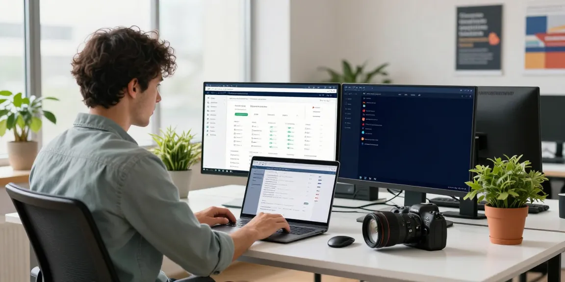 Professional analyzing instant indexing metrics in a bright digital marketing workspace.