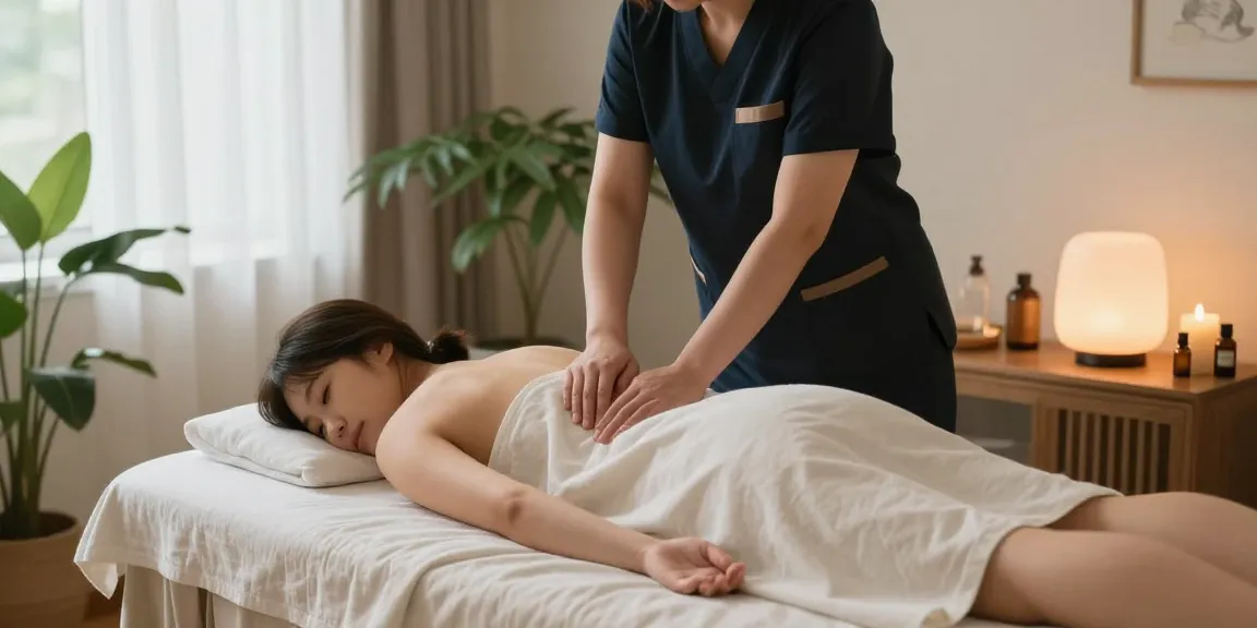 Rejuvenating 안양출장마사지 in a serene home setting with soothing ambiance.