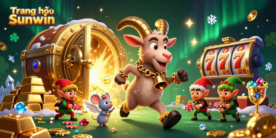 Engage with Trang chủ Sunwin's vibrant casino scene featuring festive Krampus and playful characters.